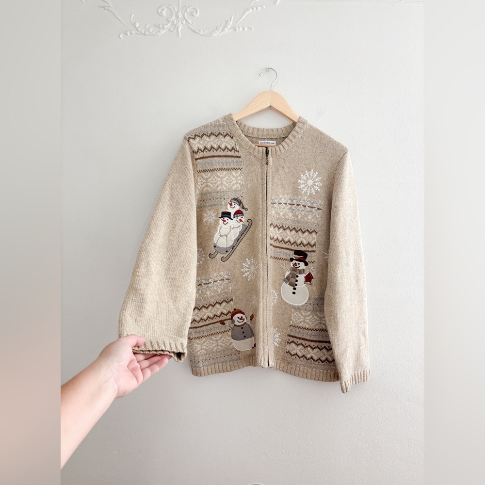 Vintage Croft & Barrow Snowman Cardigan - Picture 4 of 4